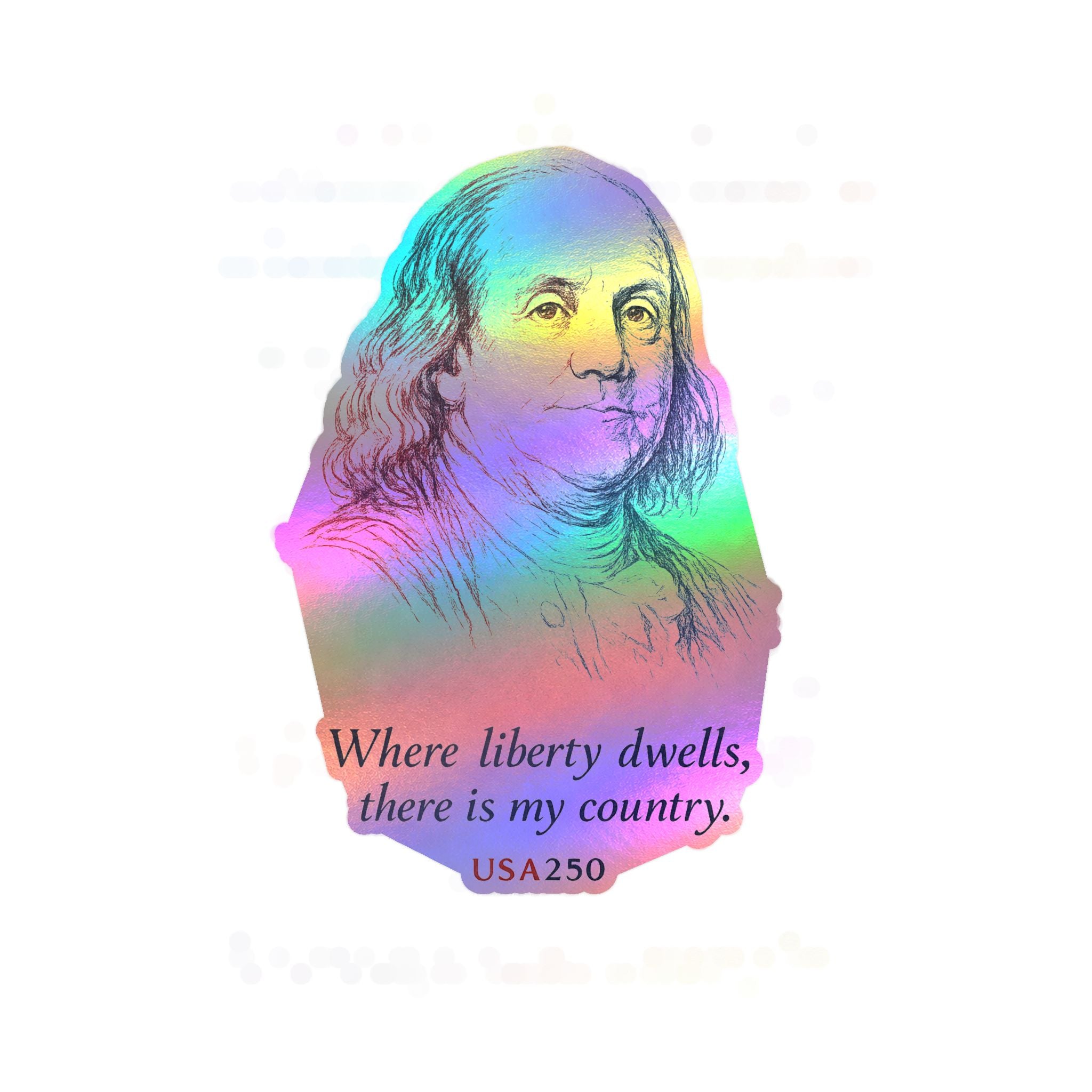 Benjamin Franklin Liberty Quote Sticker — Kiss-Cut Vinyl Decal, USA250 Patriotic Laptop/Window Decal