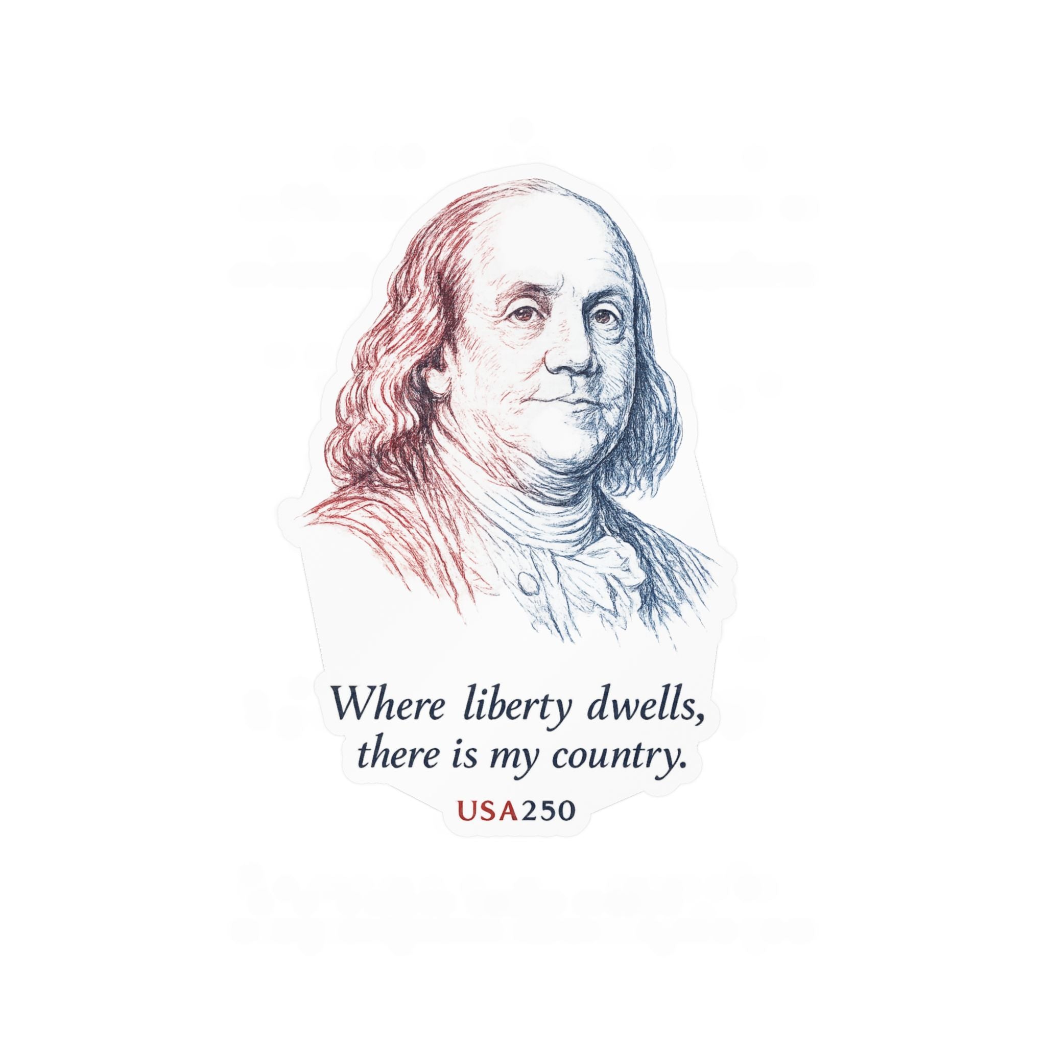 Benjamin Franklin Liberty Quote Sticker — Kiss-Cut Vinyl Decal, USA250 Patriotic Laptop/Window Decal