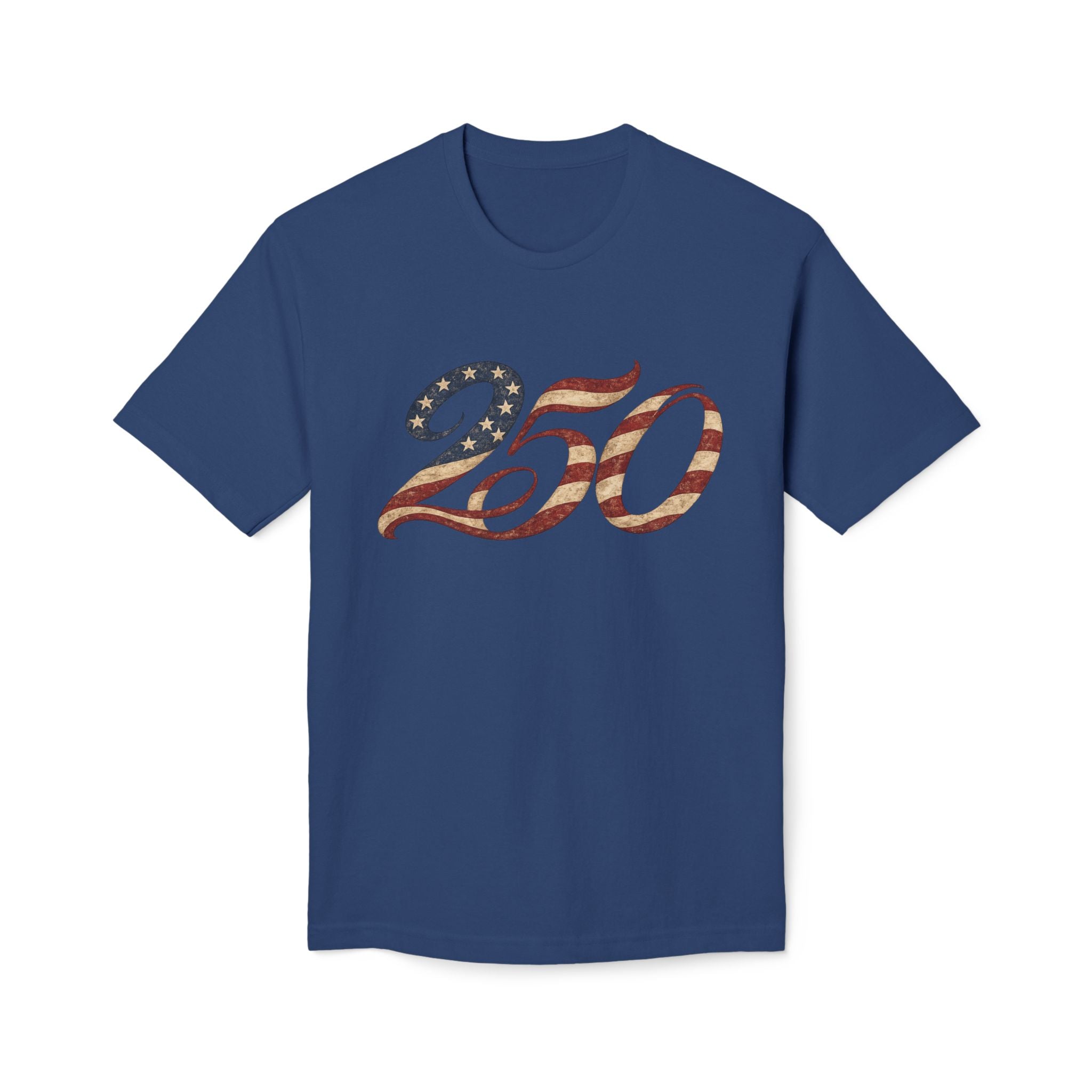 250 American Flag Number T-Shirt — Patriotic 250th Anniversary Tee