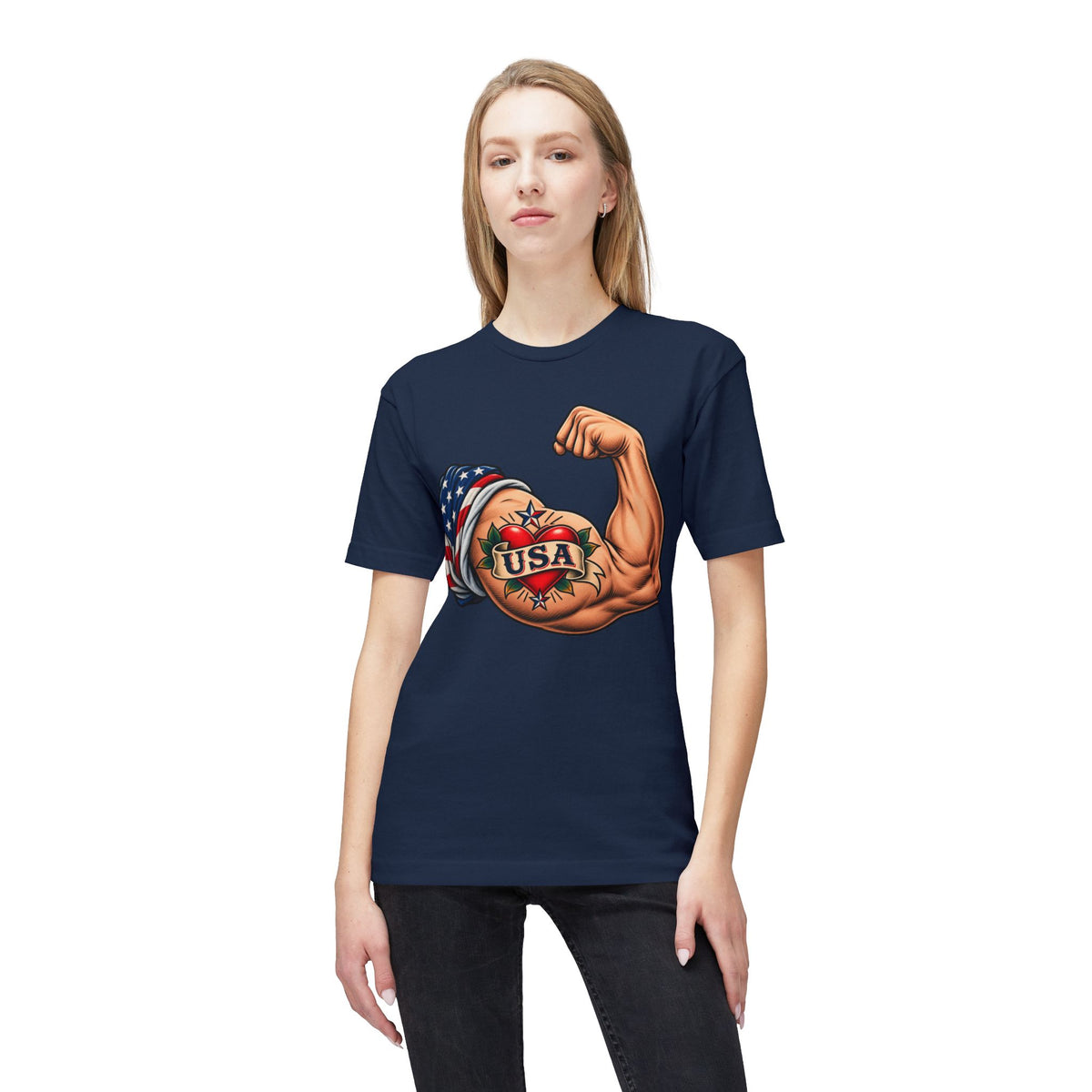 USA Tattoo On Flexed Muscle T-Shirt