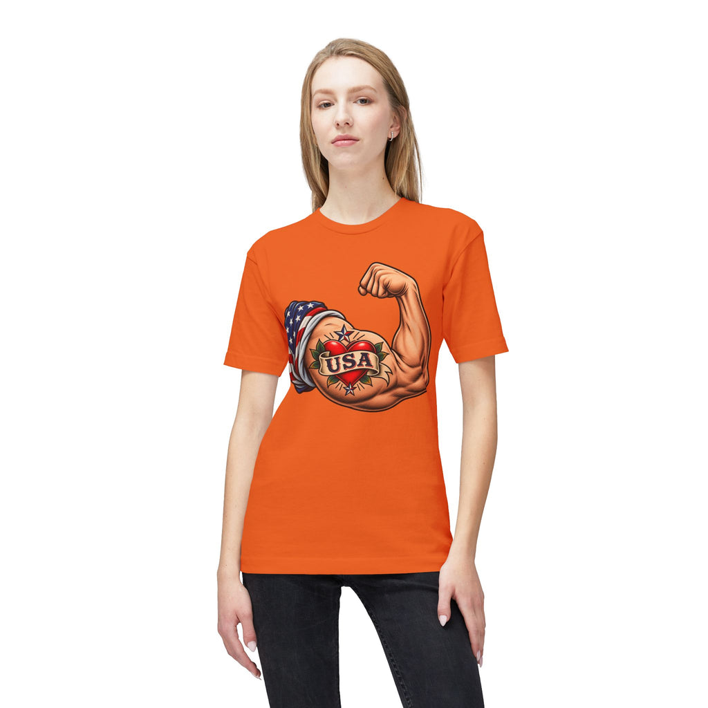USA Tattoo On Flexed Muscle T-Shirt