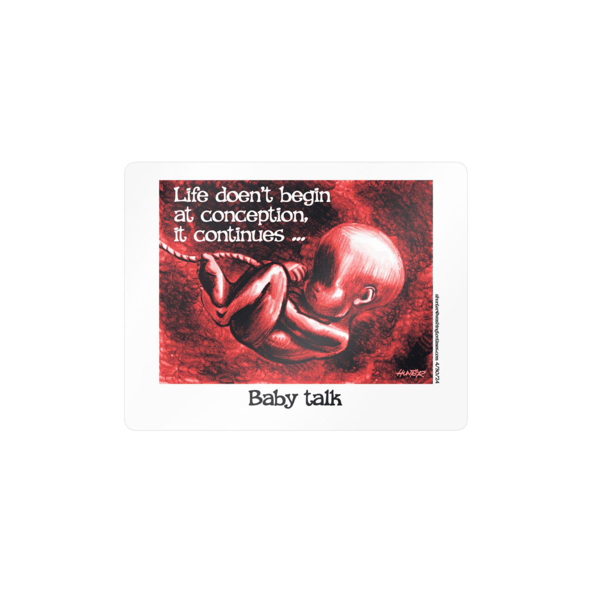 Pro-Life Political Cartoon Kiss-Cut Vinyl Decal – Alexander Hunter (The Washington Times)