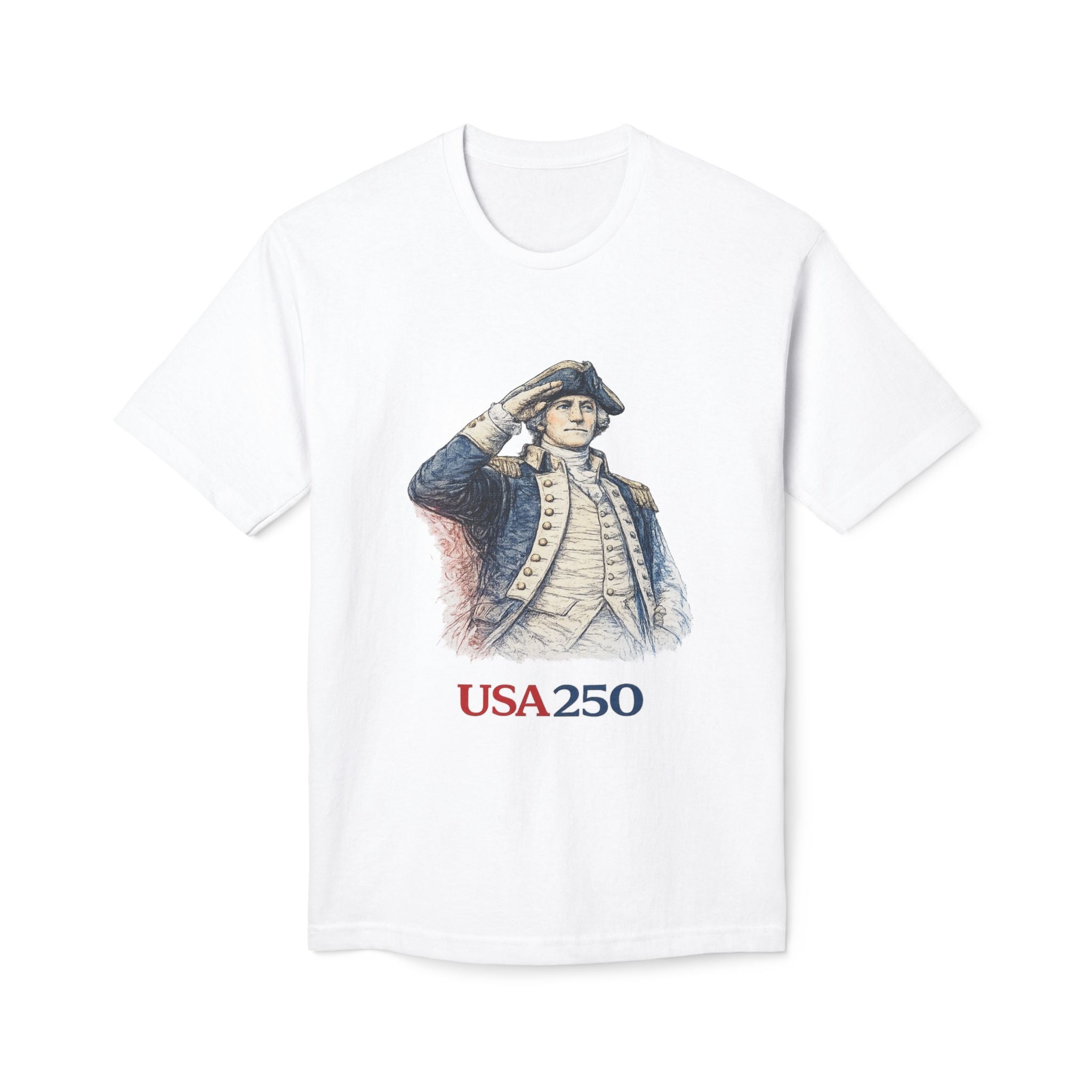 USA 250 Patriotic T-Shirt — Colonial Soldier Salute