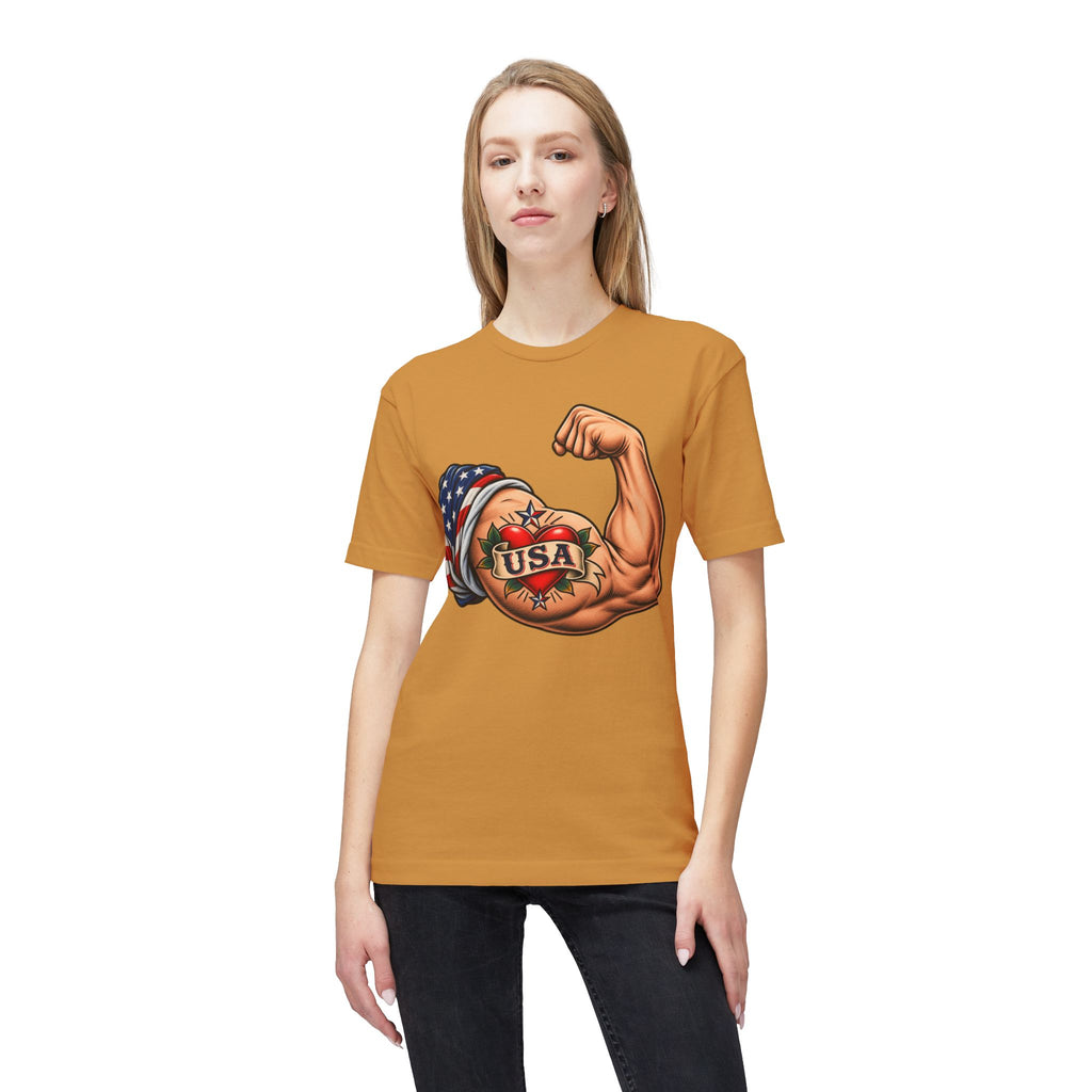USA Tattoo On Flexed Muscle T-Shirt