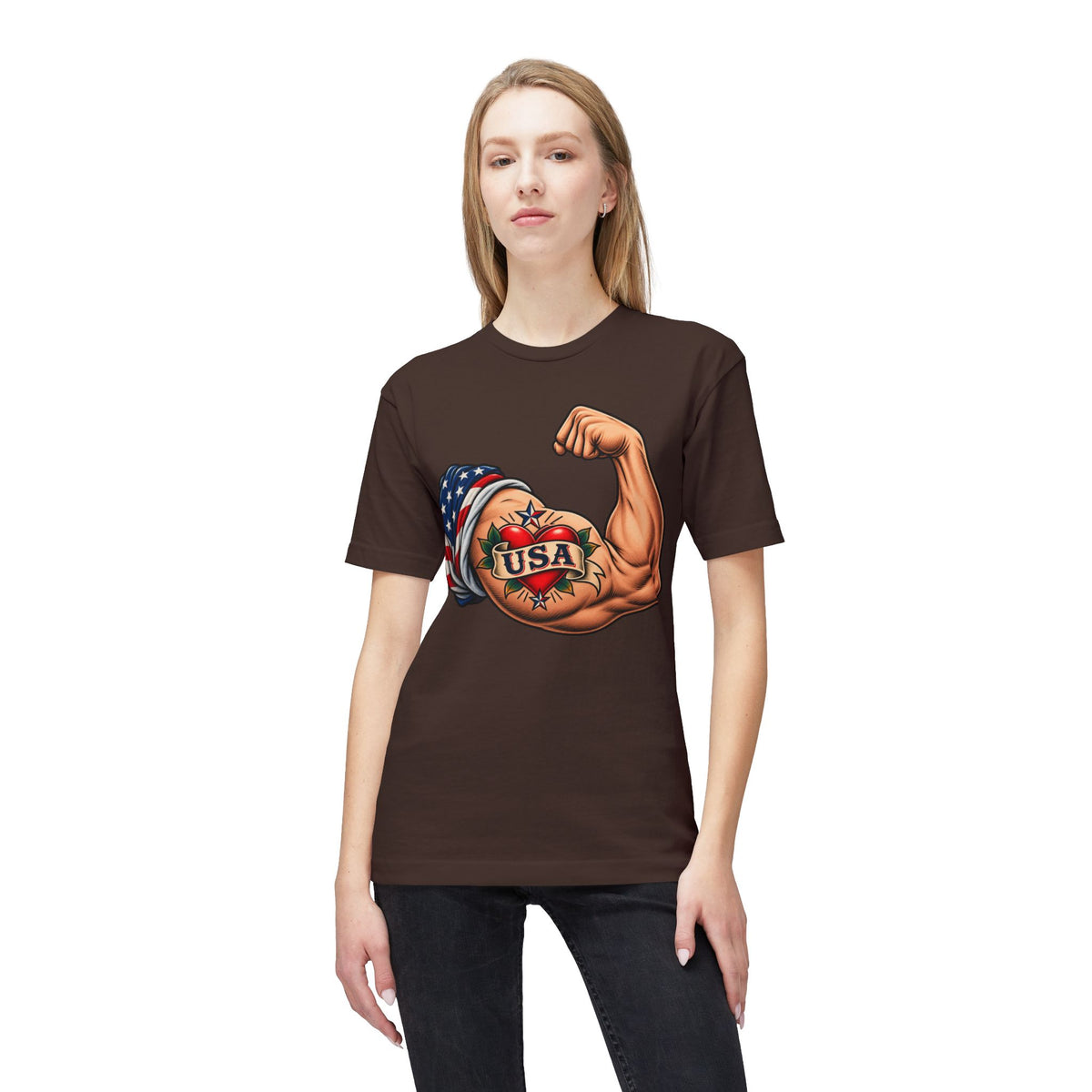 USA Tattoo On Flexed Muscle T-Shirt