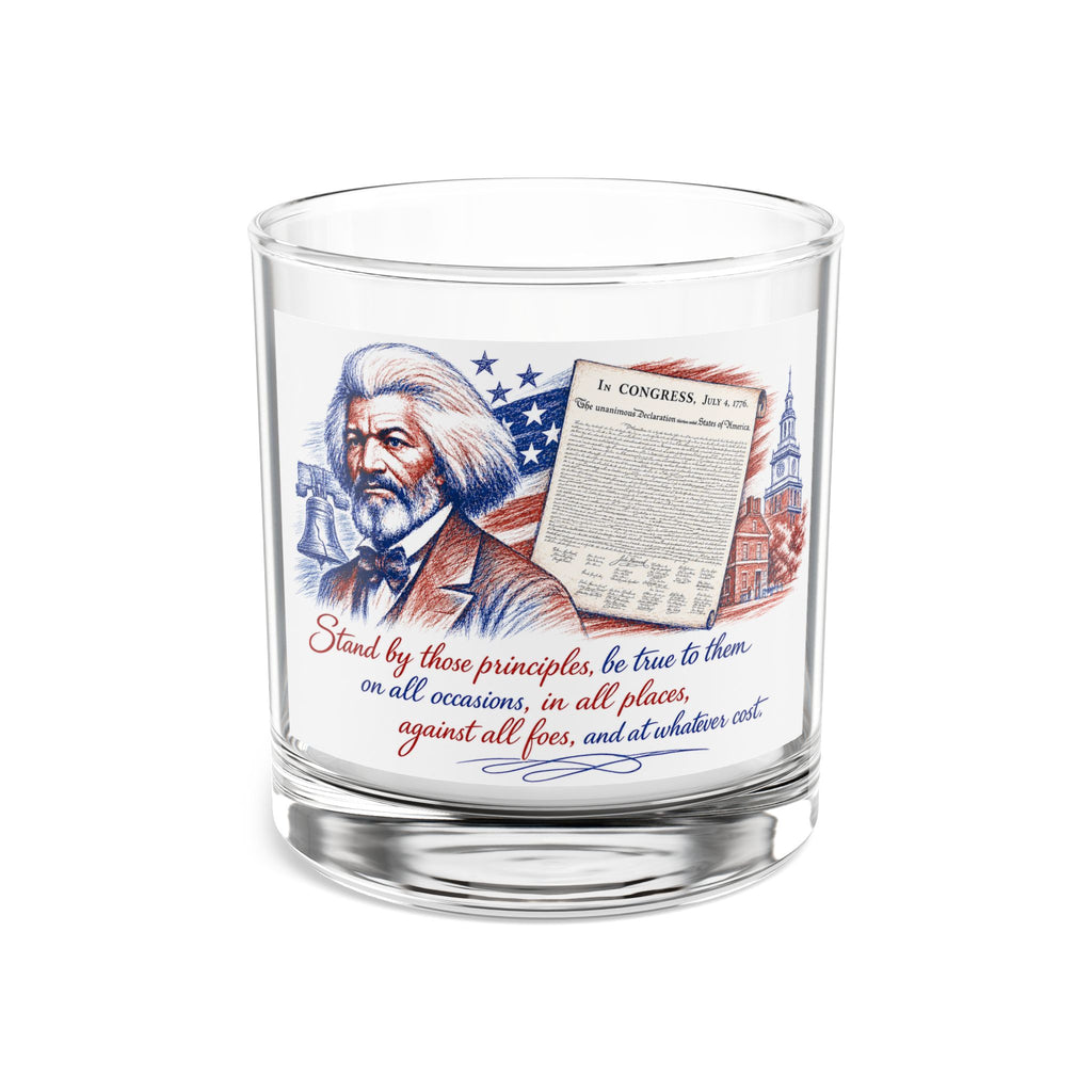 Frederick Douglass Tribute Rocks Glass — 10oz Whiskey Tumbler with Patriotic Quote