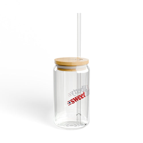 16oz Sipper Glass - 'Sweet Land of Liberty' Patriotic Straw Tumbler