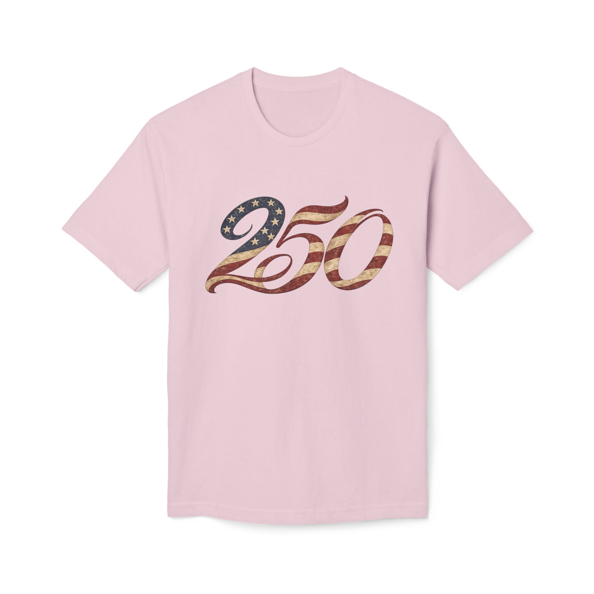 250 American Flag Number T-Shirt — Patriotic 250th Anniversary Tee