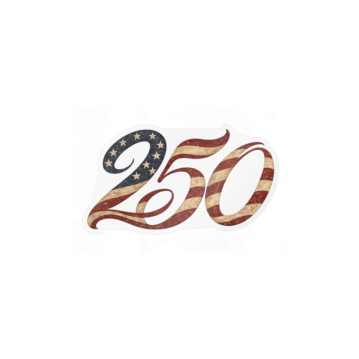 America's 250th Birthday Flag Vinyl Decal — Patriotic Kiss-Cut Sticker for Laptops, Water Bottles and More