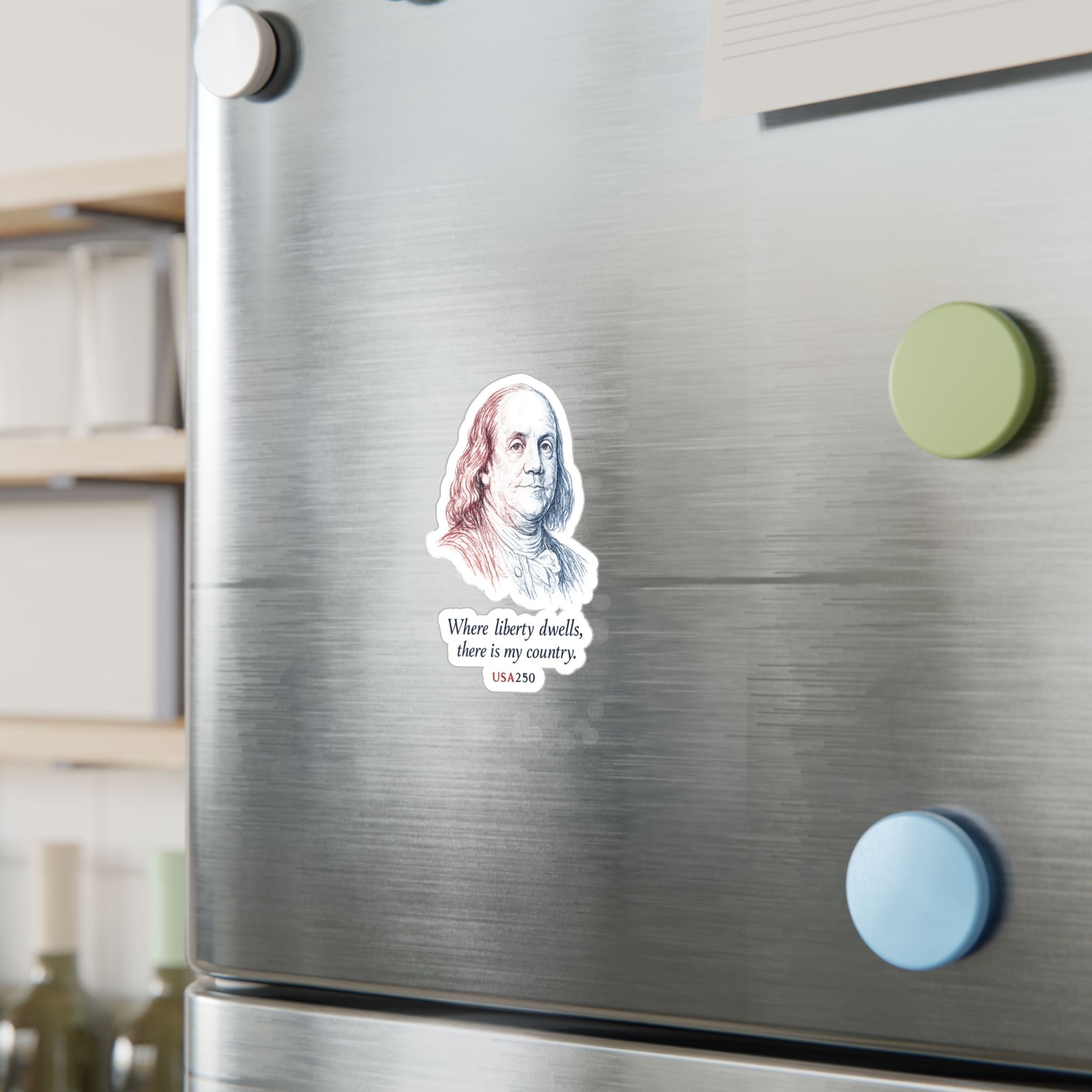 Benjamin Franklin Liberty Quote Sticker — Kiss-Cut Vinyl Decal, USA250 Patriotic Laptop/Window Decal