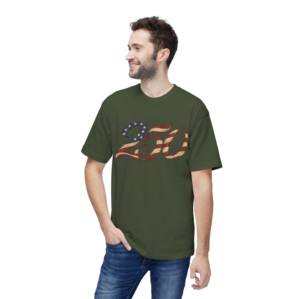 250 American Flag Number T-Shirt — Patriotic 250th Anniversary Tee