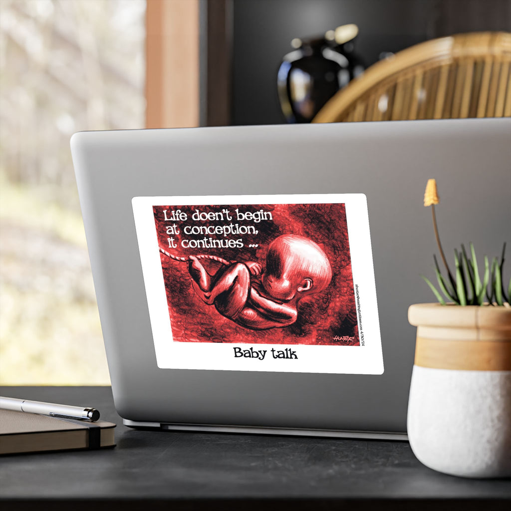 Pro-Life Political Cartoon Kiss-Cut Vinyl Decal – Alexander Hunter (The Washington Times)