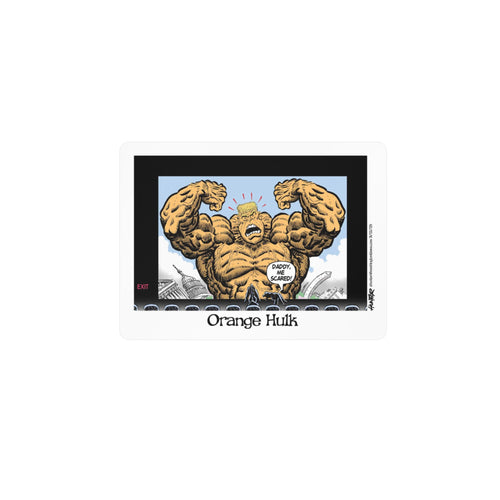 "Orange Hulk" Sticker (Kiss-Cut) - Alexander Hunter Political Cartoon (Washington Times) Vinyl Decal