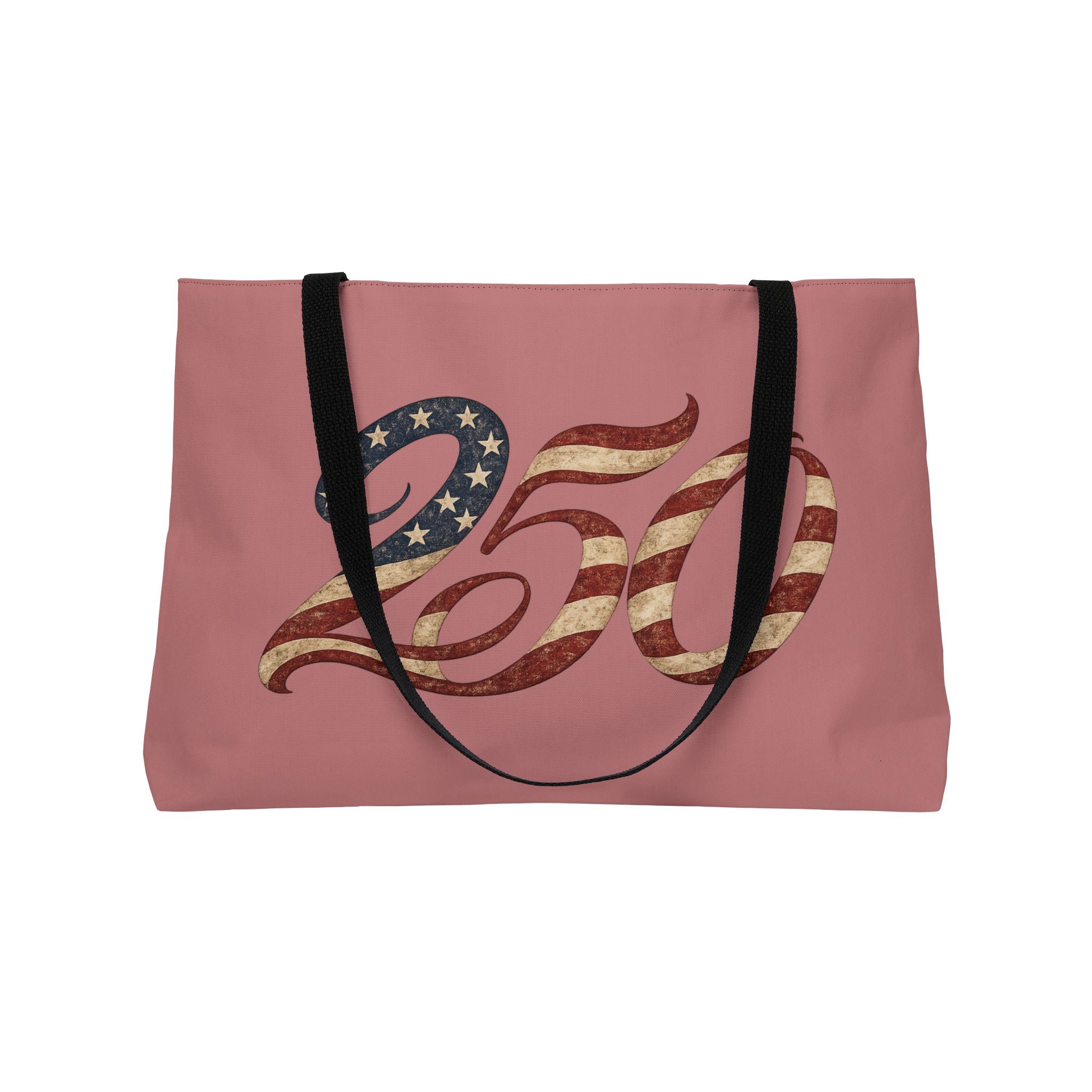 Weekender Tote Bag — '250' American Flag Script Travel Tote