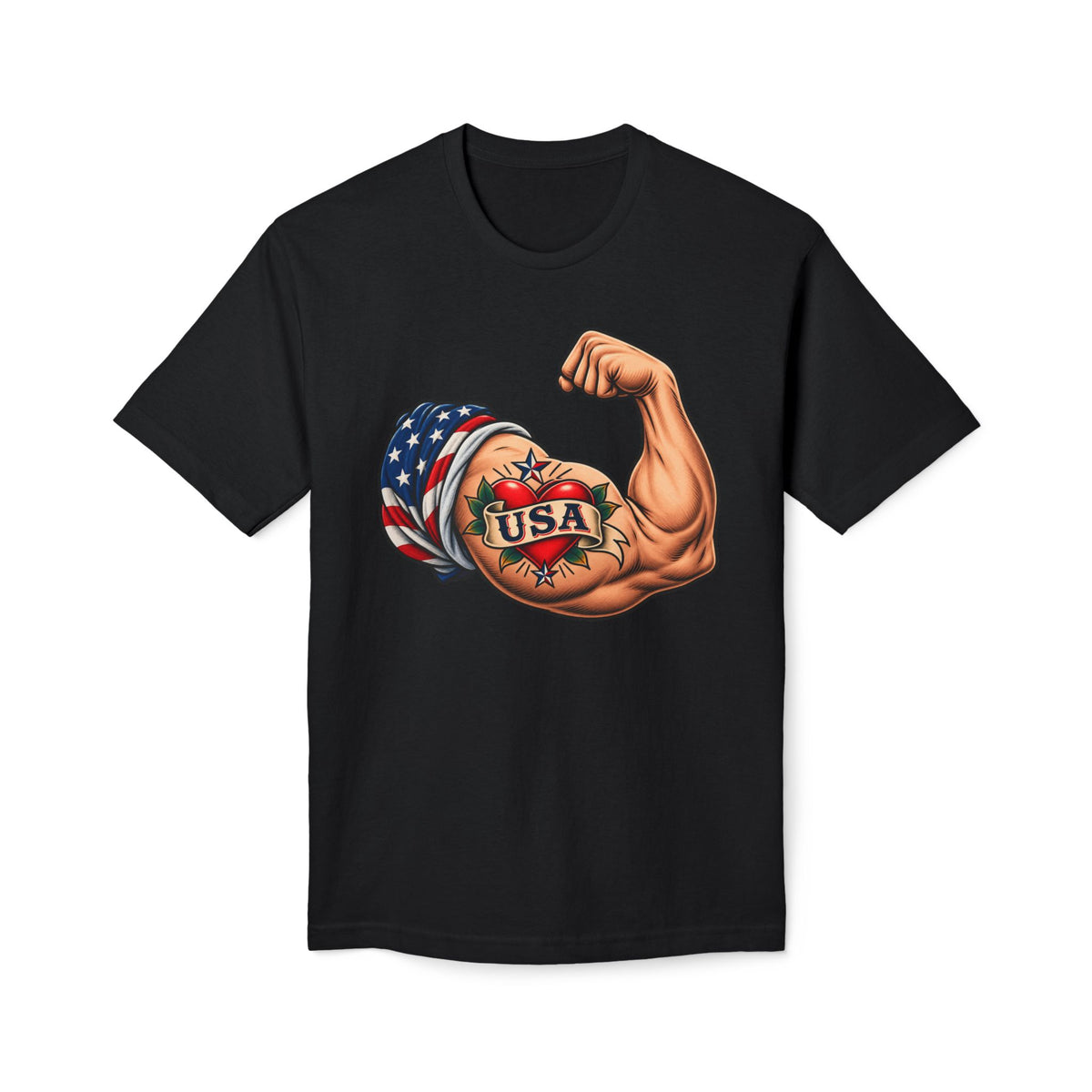 USA Tattoo On Flexed Muscle T-Shirt