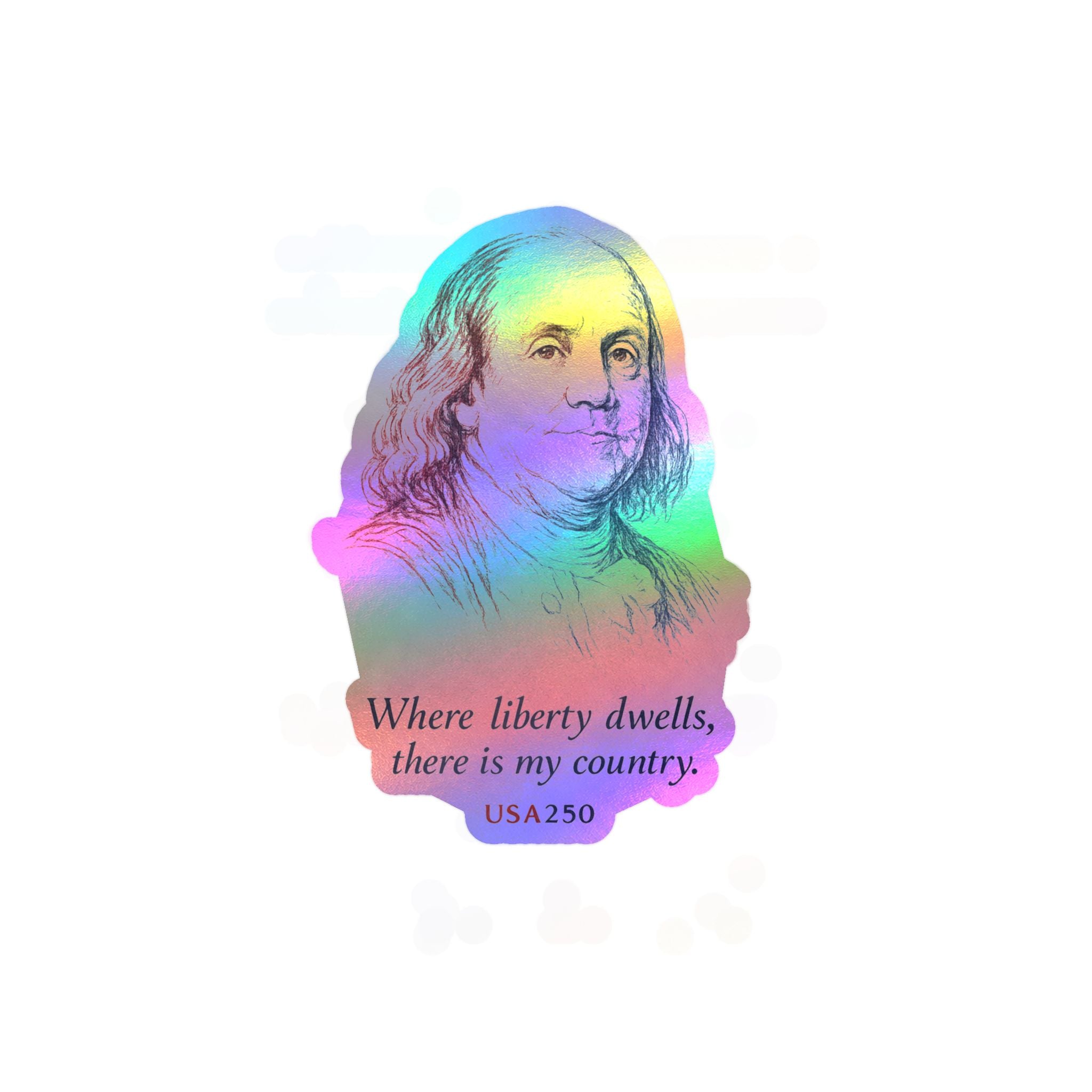 Benjamin Franklin Liberty Quote Sticker — Kiss-Cut Vinyl Decal, USA250 Patriotic Laptop/Window Decal