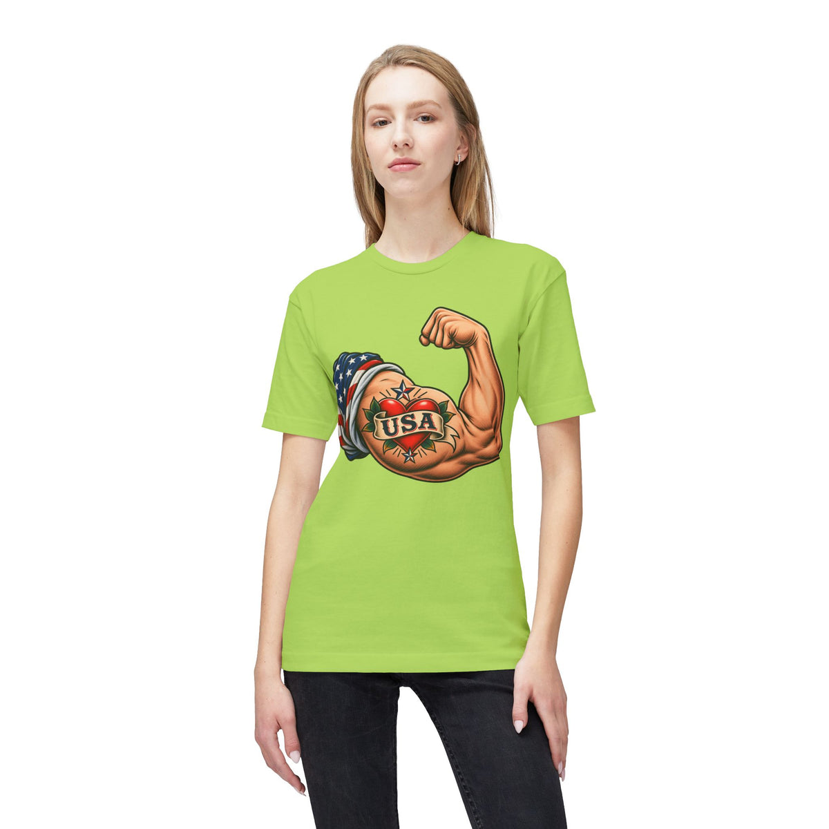 USA Tattoo On Flexed Muscle T-Shirt