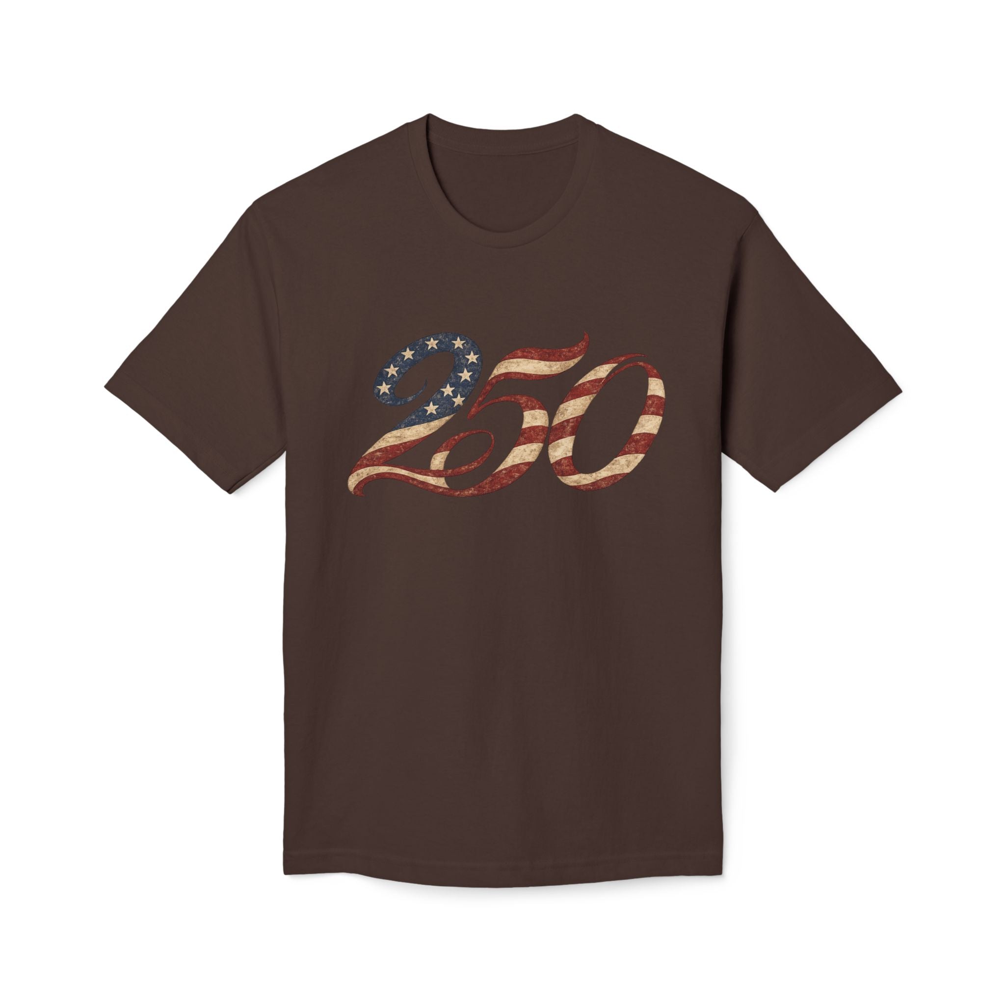 250 American Flag Number T-Shirt — Patriotic 250th Anniversary Tee