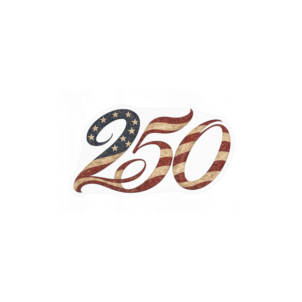 America's 250th Birthday Flag Vinyl Decal — Patriotic Kiss-Cut Sticker for Laptops, Water Bottles and More