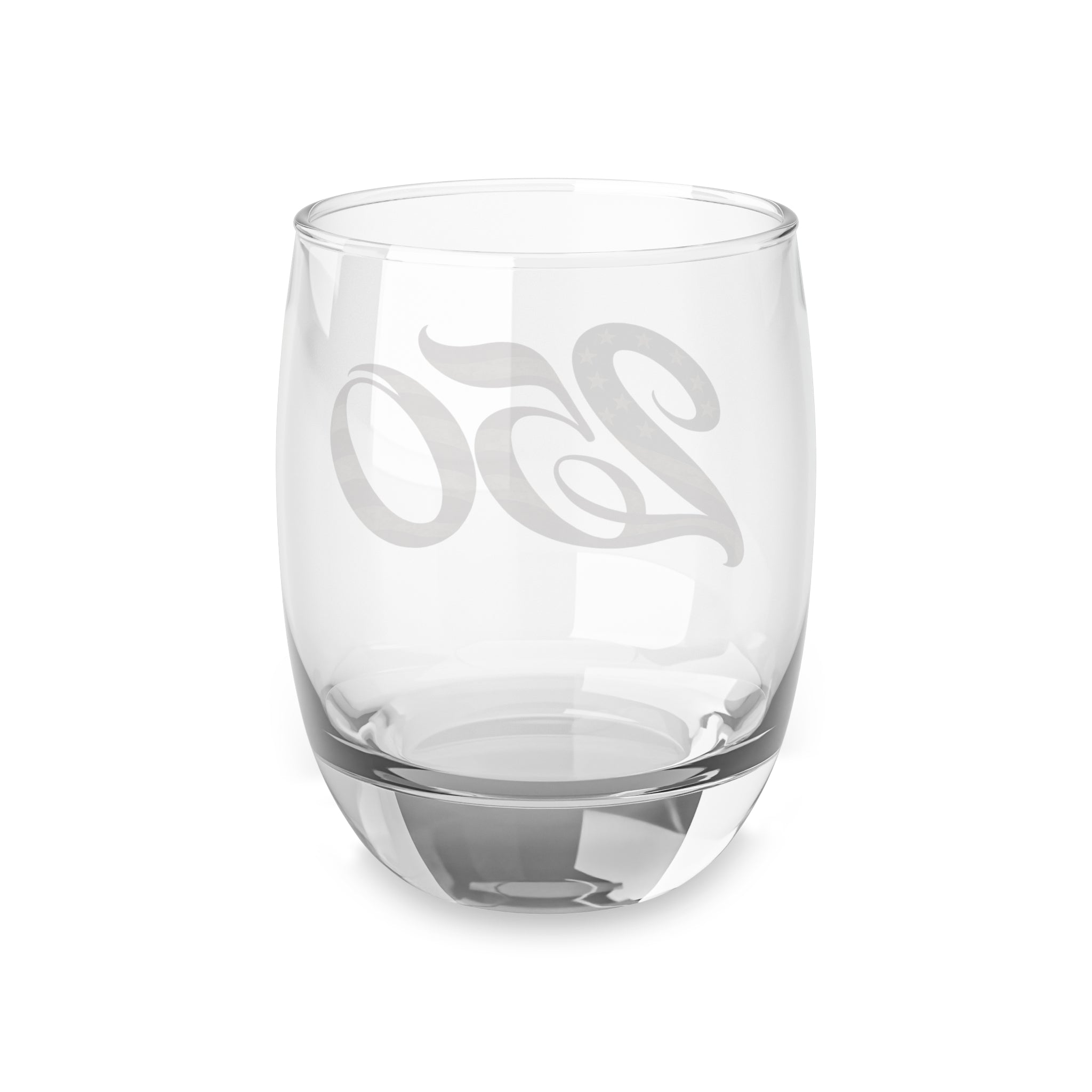 50th Anniversary Whiskey Glass — Patriotic American Flag Number 50 Stemless Rocks Glass