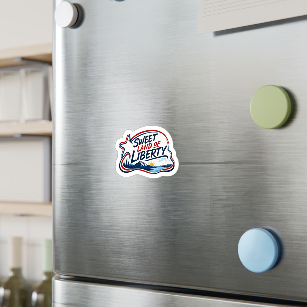 Sweet Land of Liberty Sunset Vinyl Sticker — Patriotic Kiss-Cut Decal