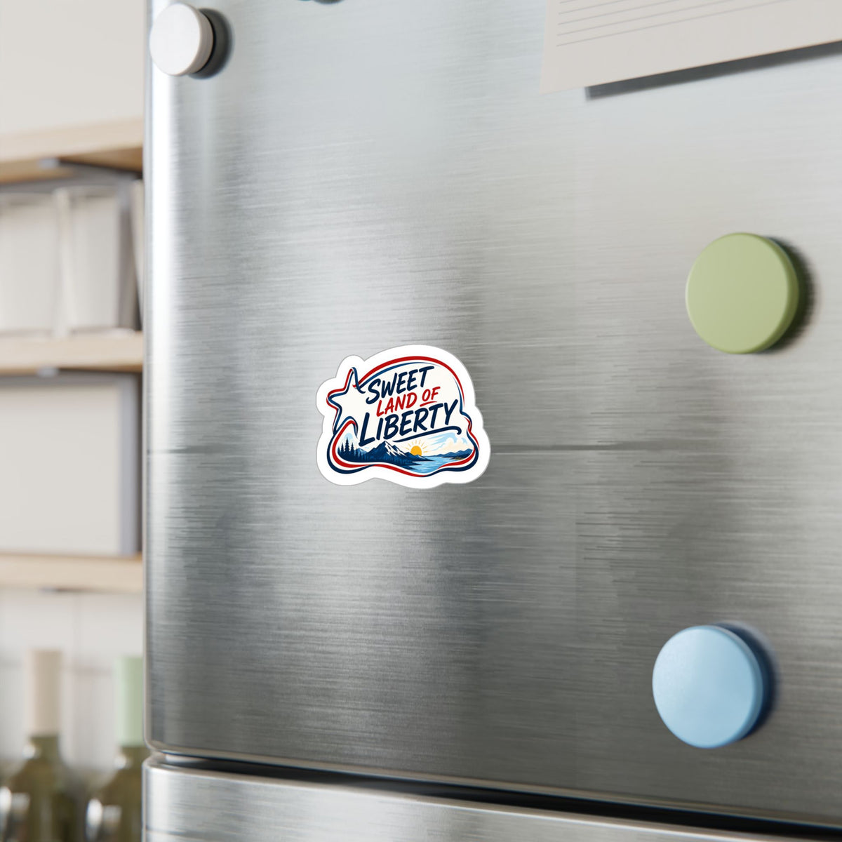 Sweet Land of Liberty Sunset Vinyl Sticker — Patriotic Kiss-Cut Decal