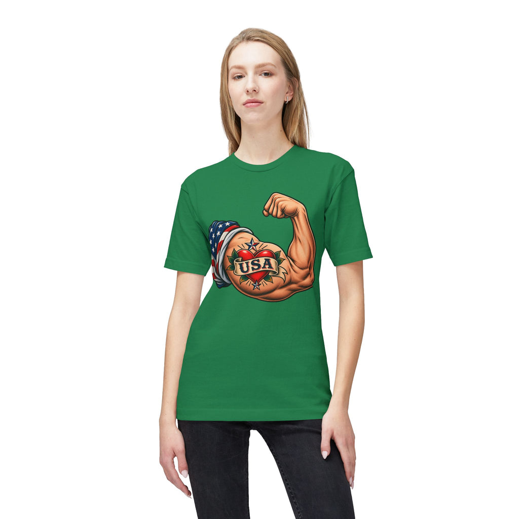 USA Tattoo On Flexed Muscle T-Shirt