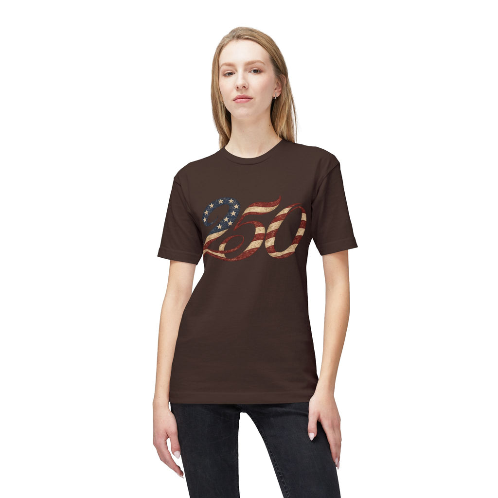 250 American Flag Number T-Shirt — Patriotic 250th Anniversary Tee