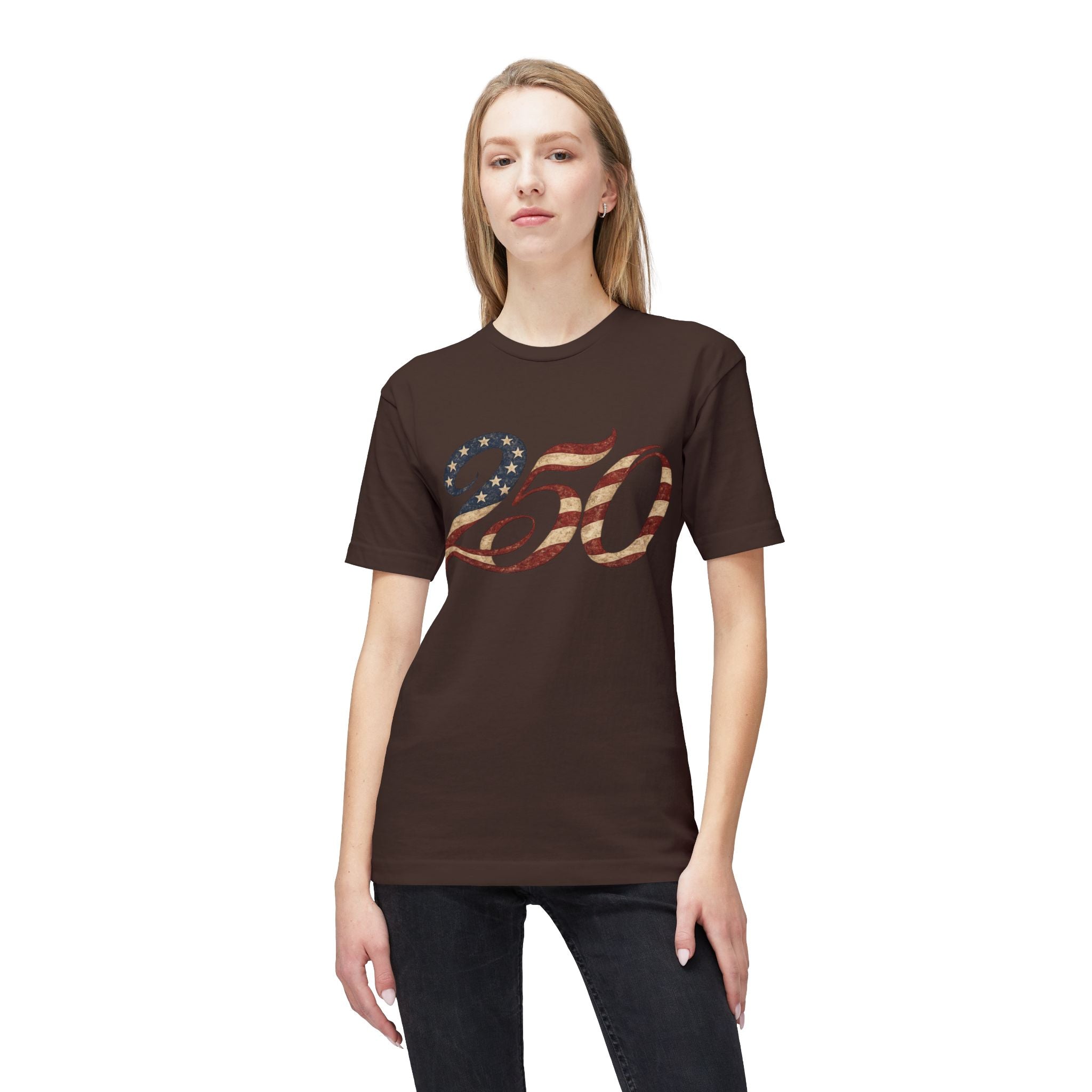 250 American Flag Number T-Shirt — Patriotic 250th Anniversary Tee