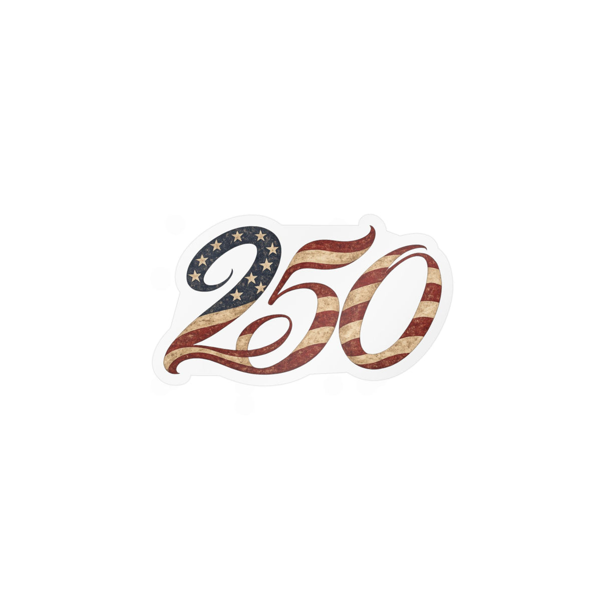 America's 250th Birthday Flag Vinyl Decal — Patriotic Kiss-Cut Sticker for Laptops, Water Bottles and More