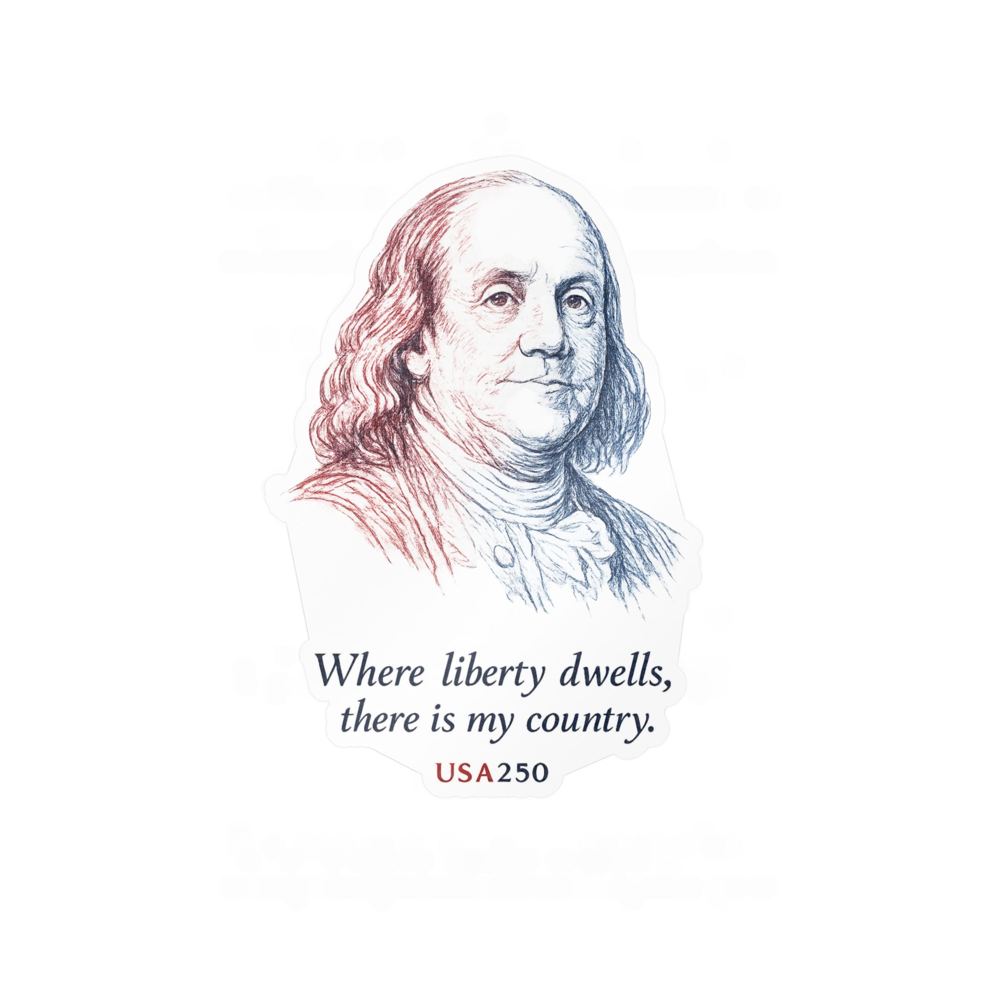 Benjamin Franklin Liberty Quote Sticker — Kiss-Cut Vinyl Decal, USA250 Patriotic Laptop/Window Decal