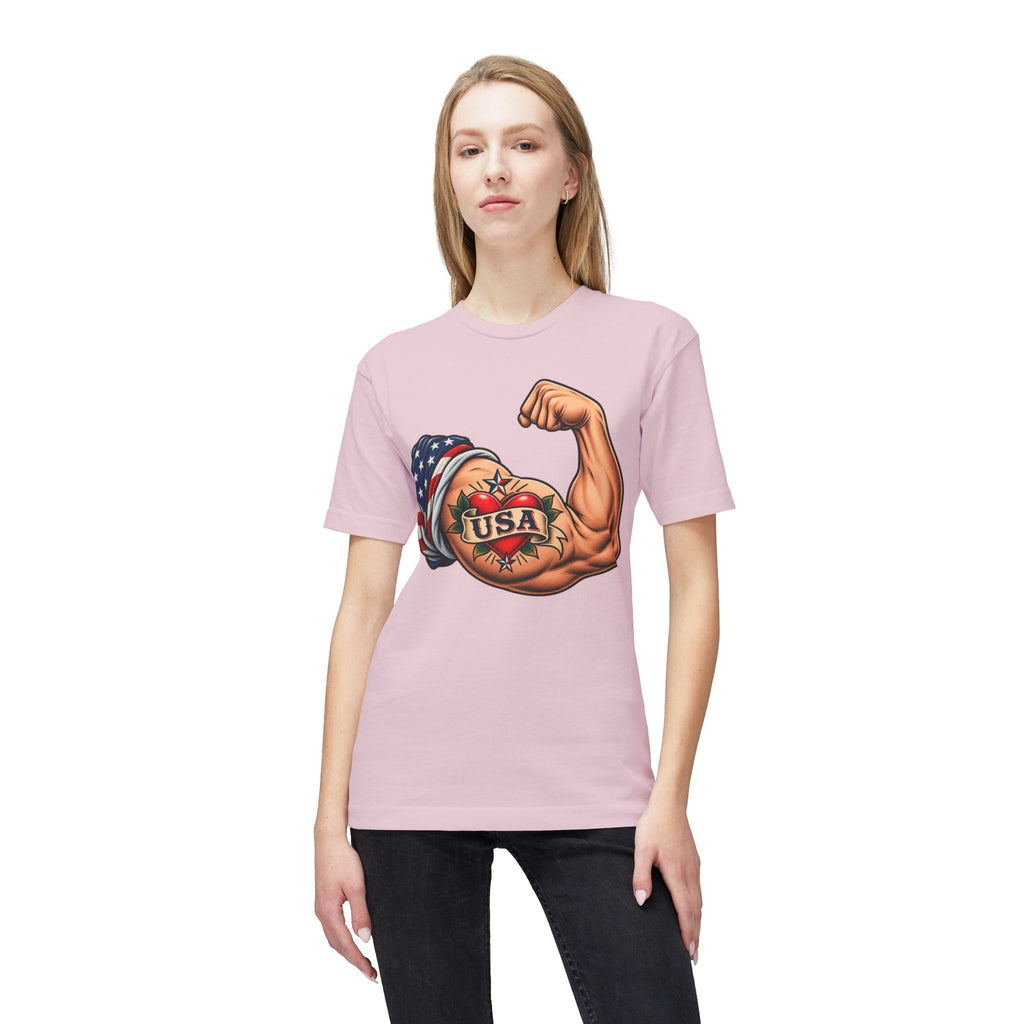 USA Tattoo On Flexed Muscle T-Shirt