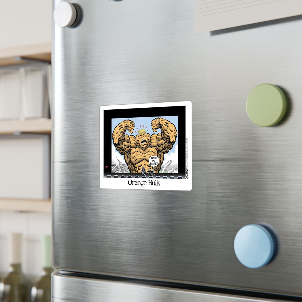 "Orange Hulk" Sticker (Kiss-Cut) - Alexander Hunter Political Cartoon (Washington Times) Vinyl Decal