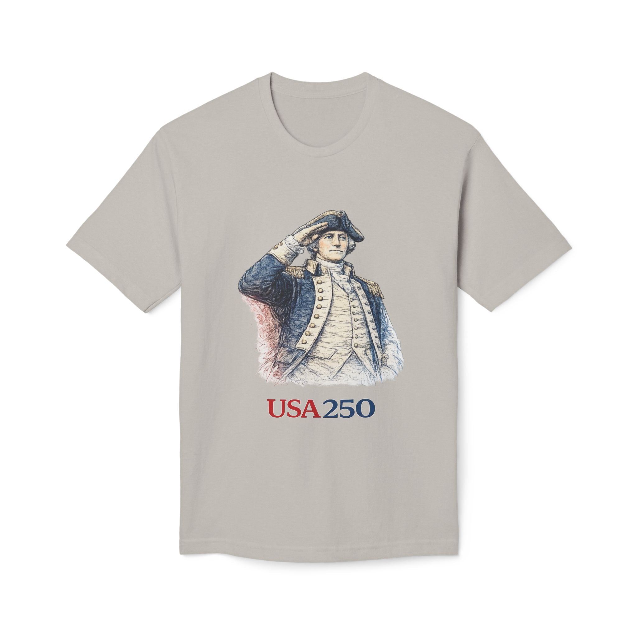 USA 250 Patriotic T-Shirt — Colonial Soldier Salute
