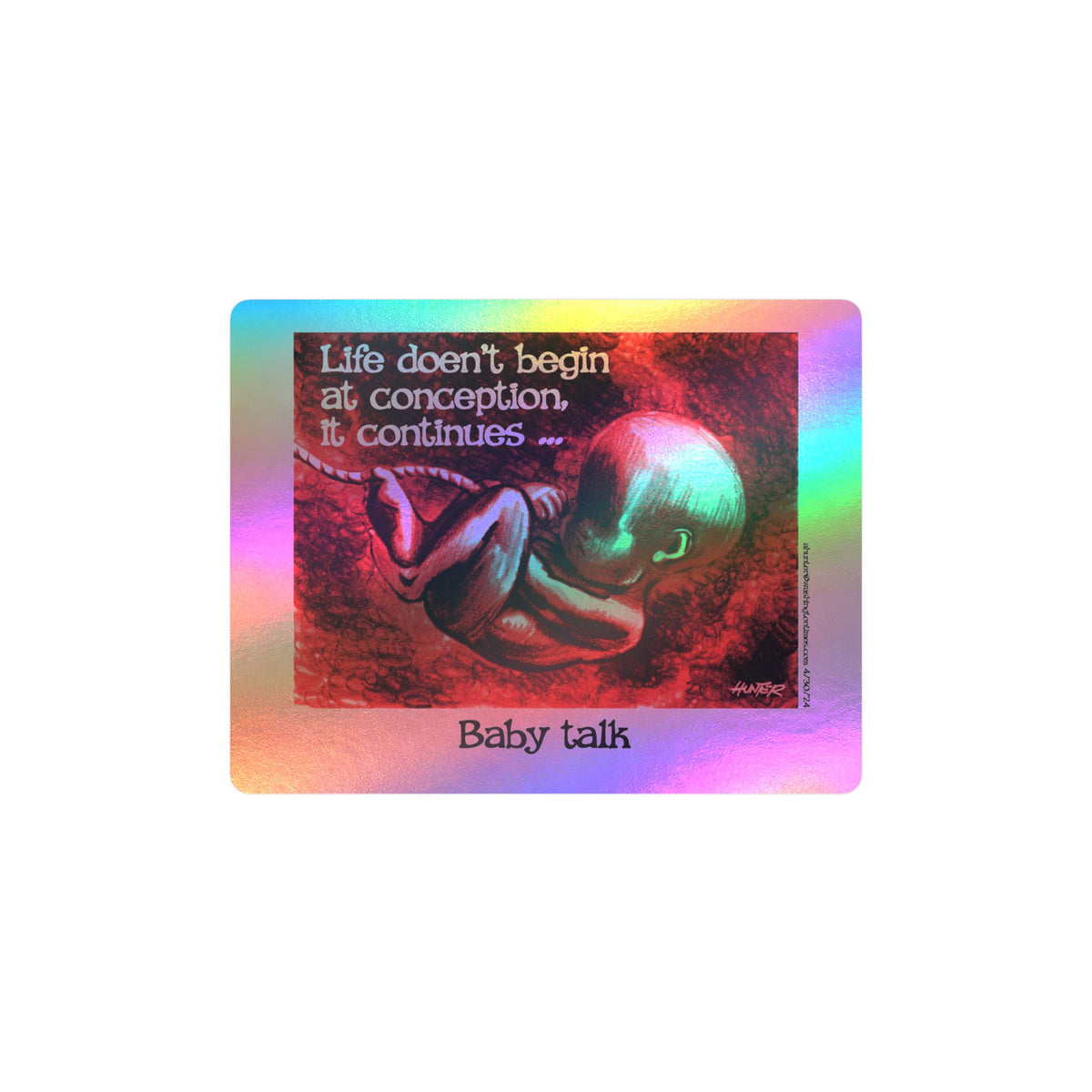 Pro-Life Political Cartoon Kiss-Cut Vinyl Decal – Alexander Hunter (The Washington Times)