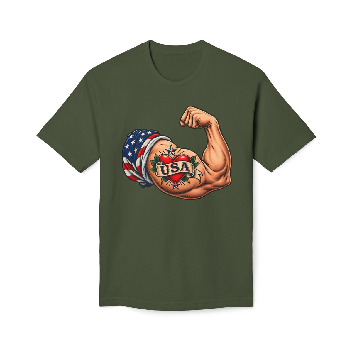 USA Tattoo On Flexed Muscle T-Shirt