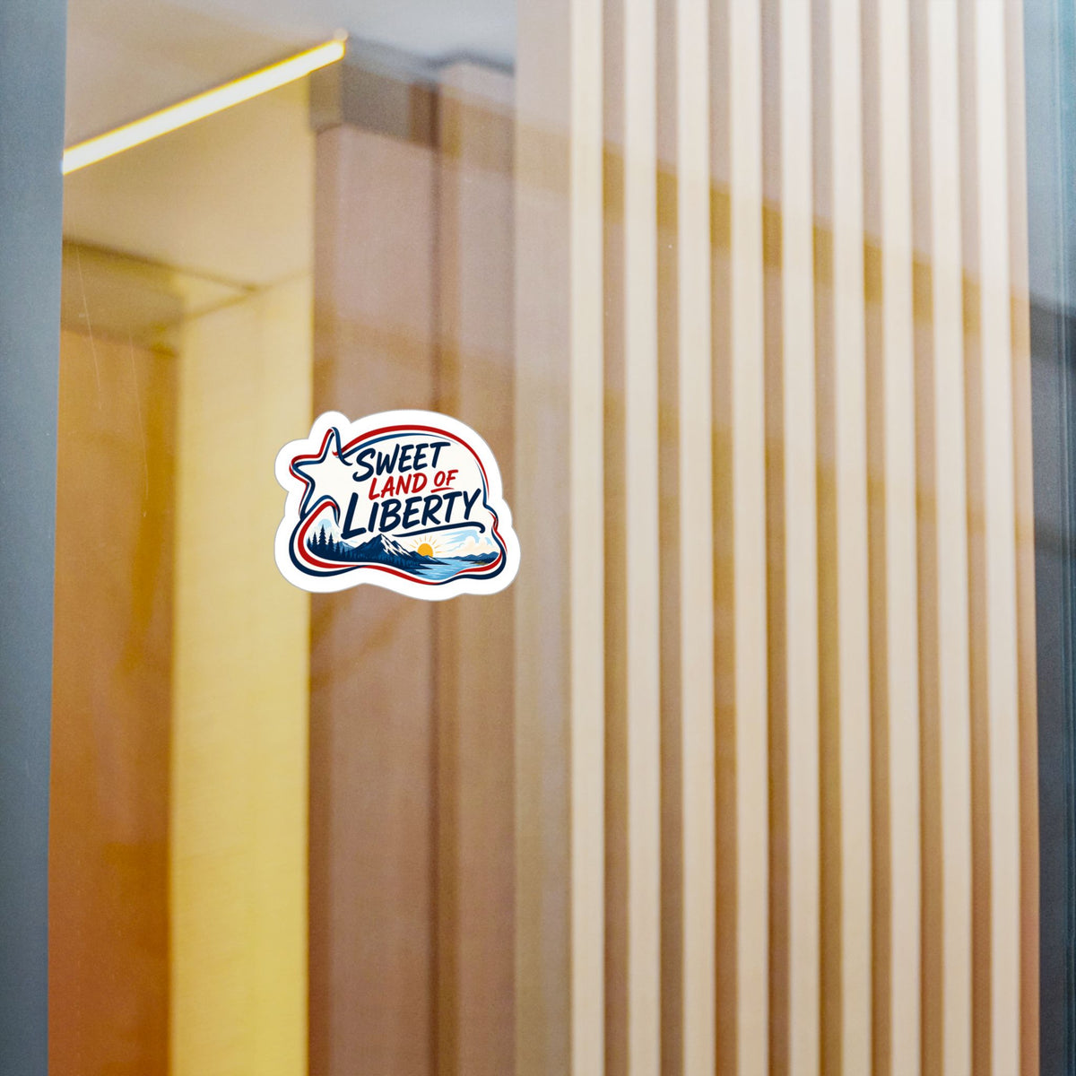 Sweet Land of Liberty Sunset Vinyl Sticker — Patriotic Kiss-Cut Decal