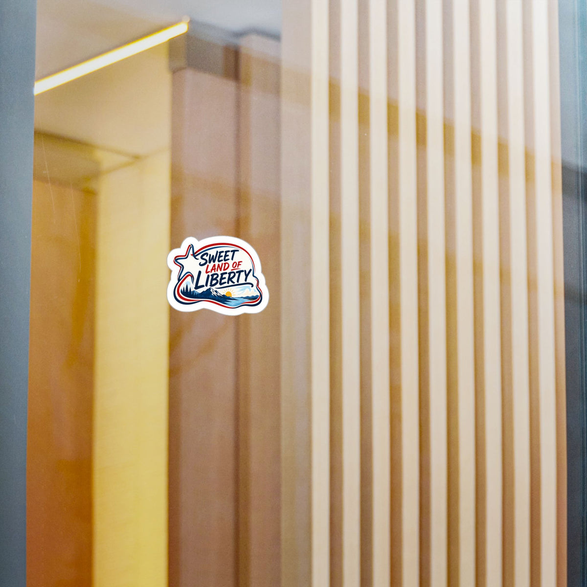 Sweet Land of Liberty Sunset Vinyl Sticker — Patriotic Kiss-Cut Decal