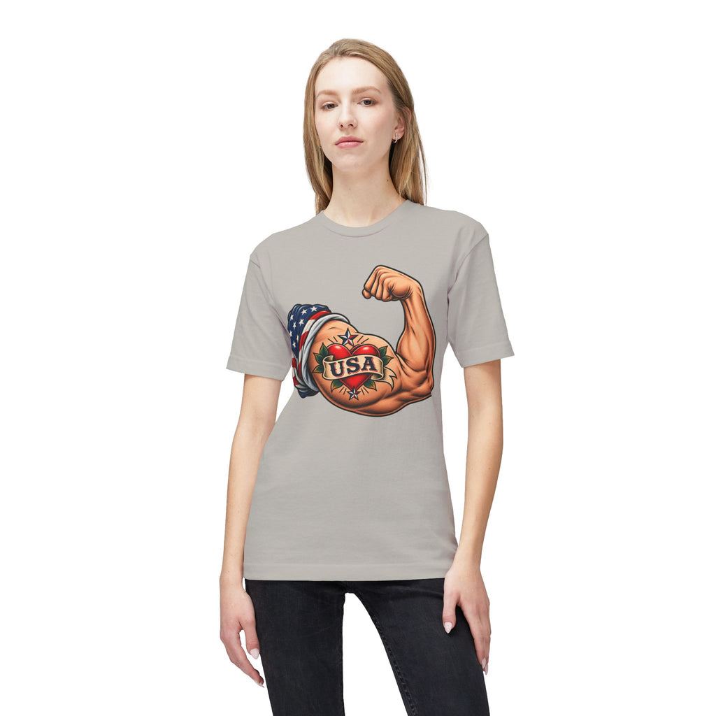 USA Tattoo On Flexed Muscle T-Shirt