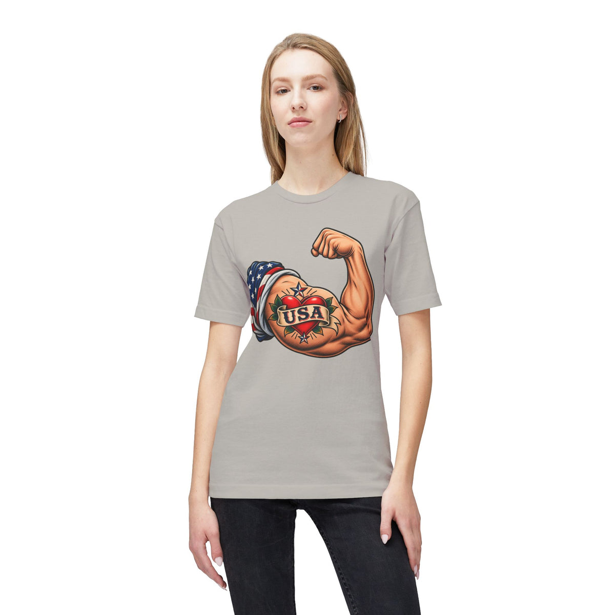 USA Tattoo On Flexed Muscle T-Shirt