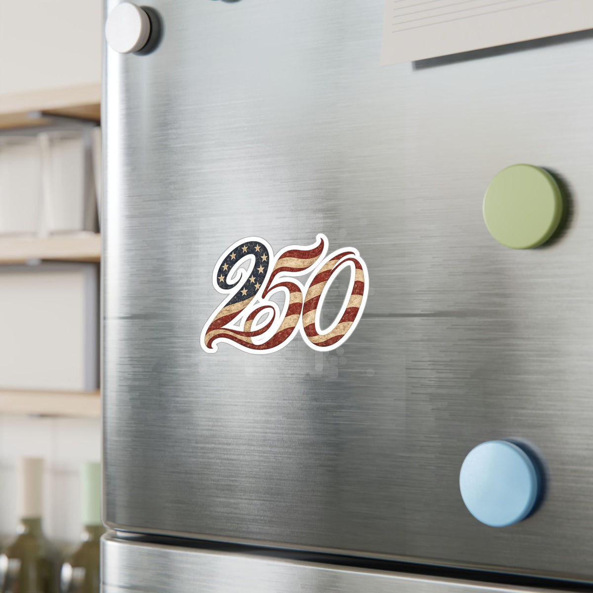 America's 250th Birthday Flag Vinyl Decal — Patriotic Kiss-Cut Sticker for Laptops, Water Bottles and More
