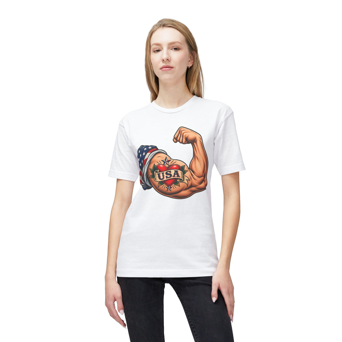 USA Tattoo On Flexed Muscle T-Shirt
