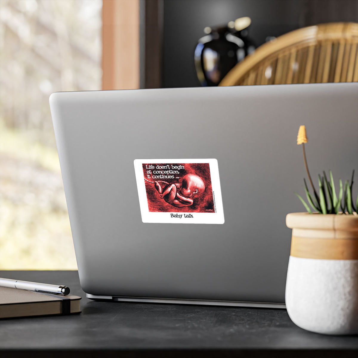 Pro-Life Political Cartoon Kiss-Cut Vinyl Decal – Alexander Hunter (The Washington Times)