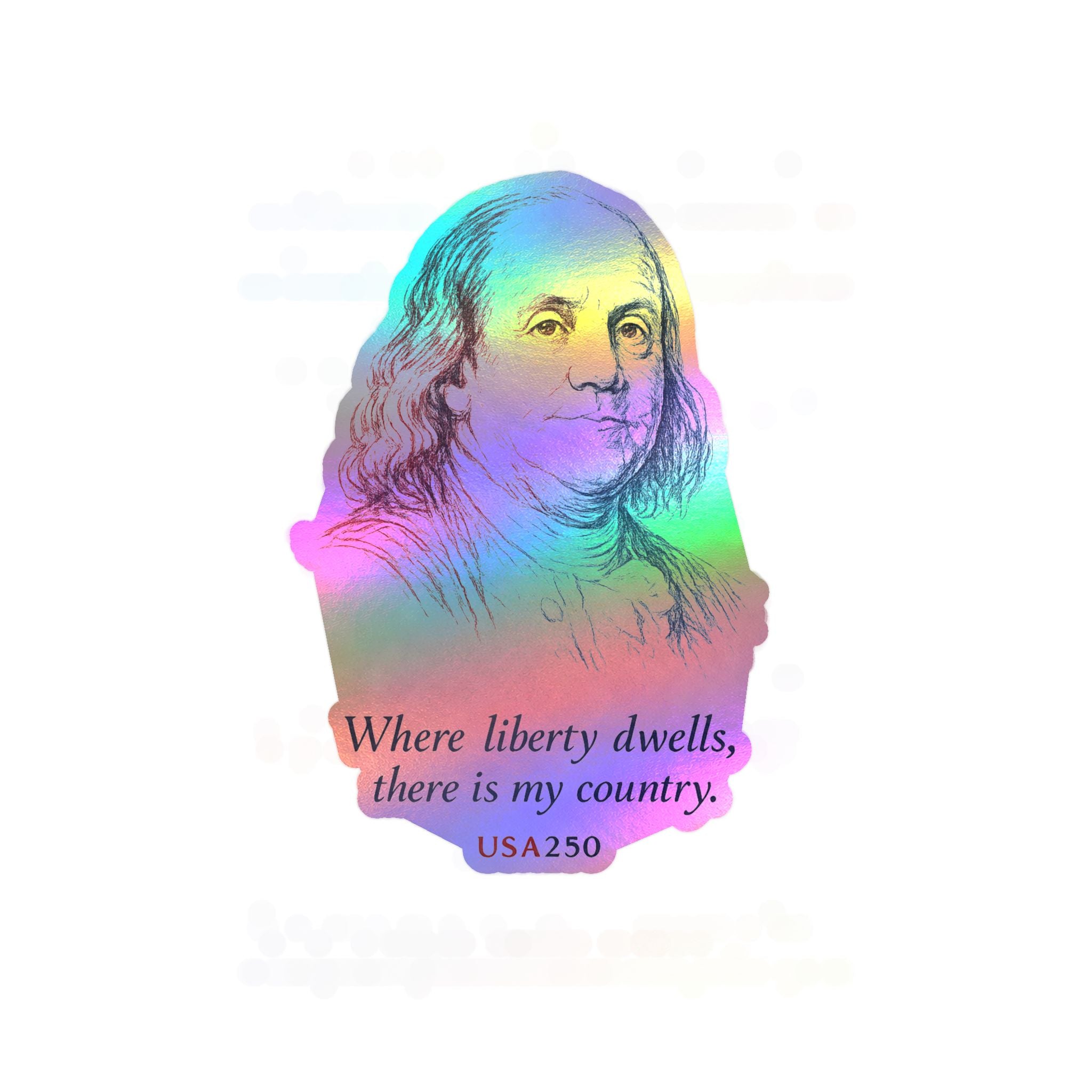 Benjamin Franklin Liberty Quote Sticker — Kiss-Cut Vinyl Decal, USA250 Patriotic Laptop/Window Decal
