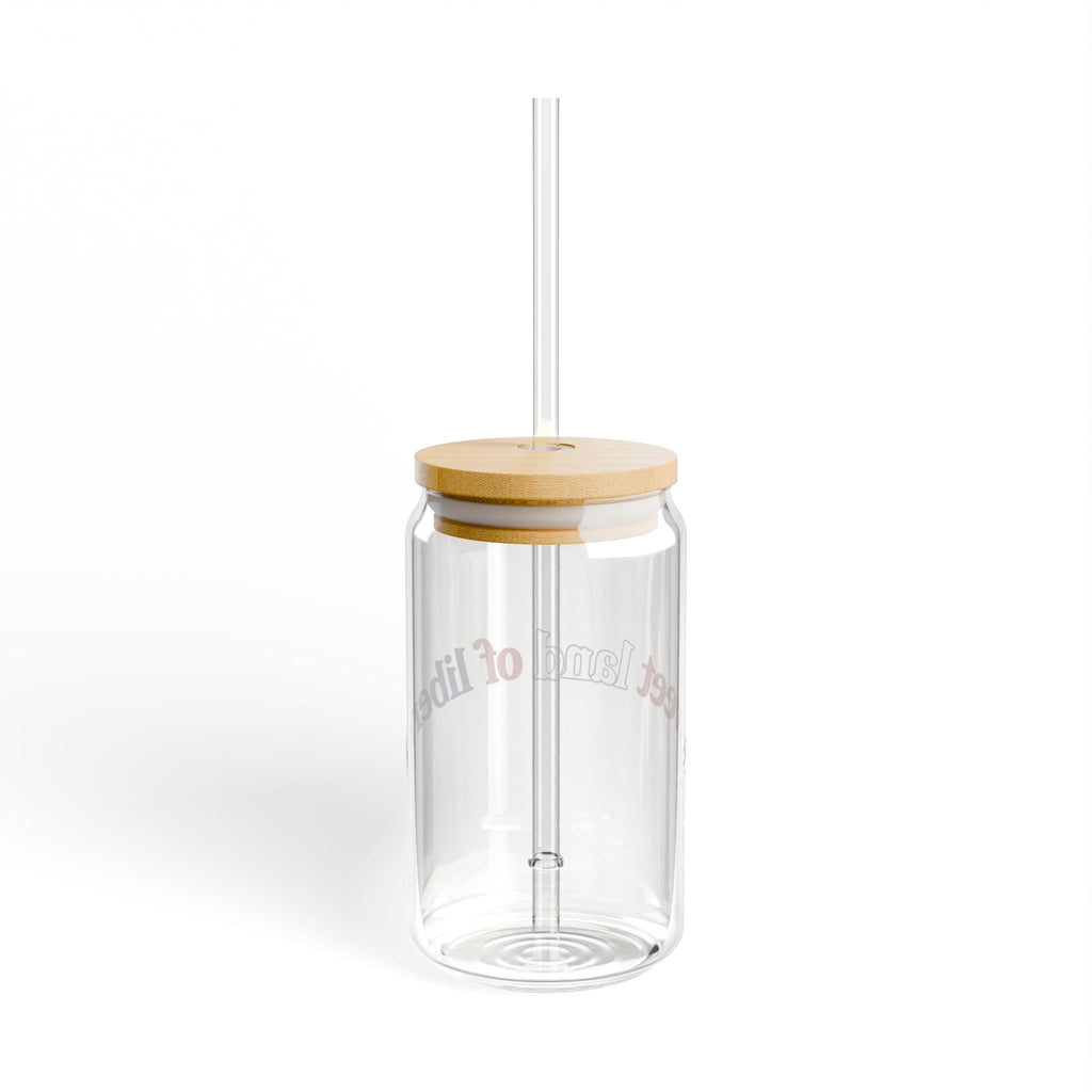 16oz Sipper Glass - 'Sweet Land of Liberty' Patriotic Straw Tumbler