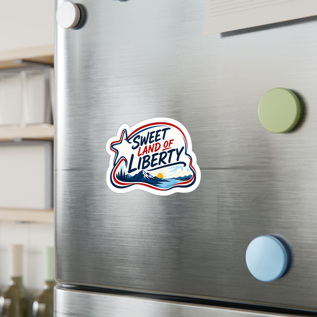 Sweet Land of Liberty Sunset Vinyl Sticker — Patriotic Kiss-Cut Decal