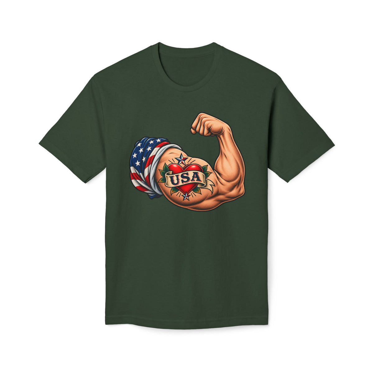 USA Tattoo On Flexed Muscle T-Shirt
