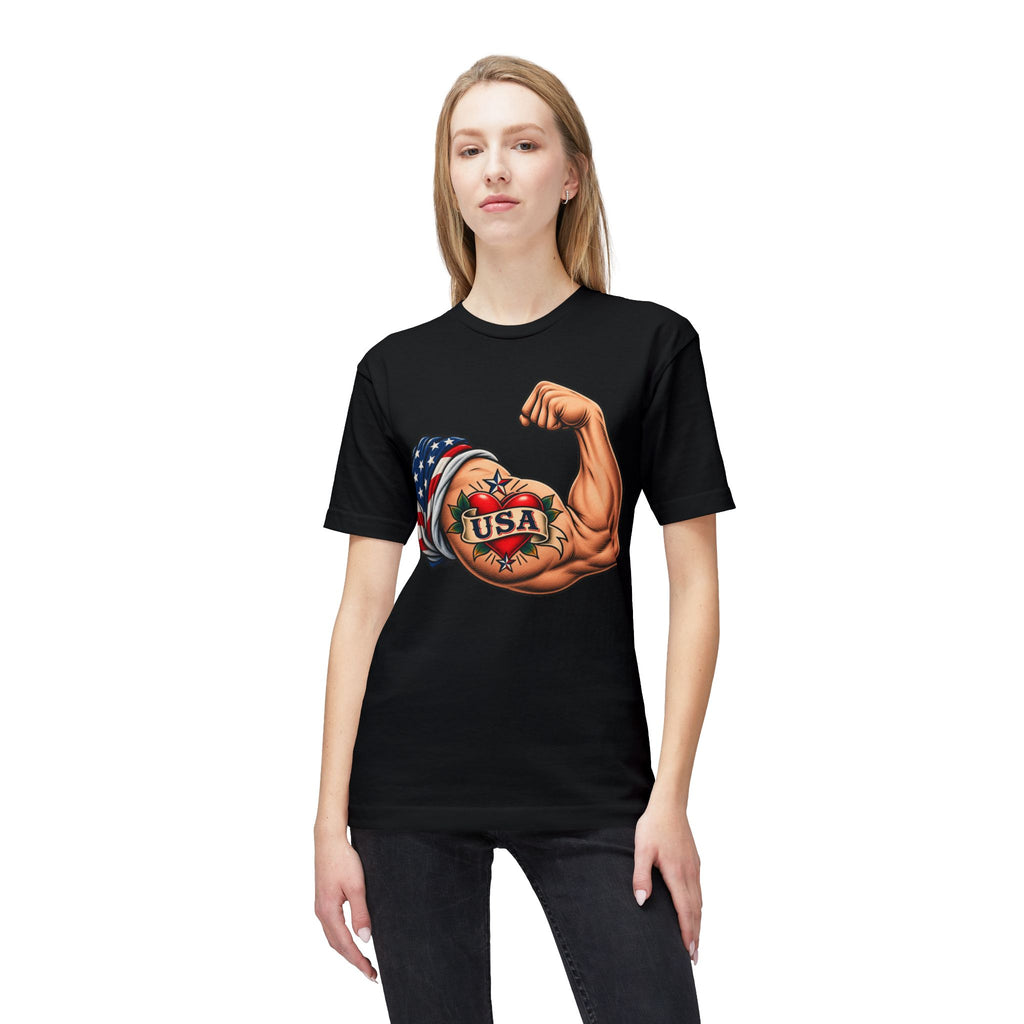 USA Tattoo On Flexed Muscle T-Shirt