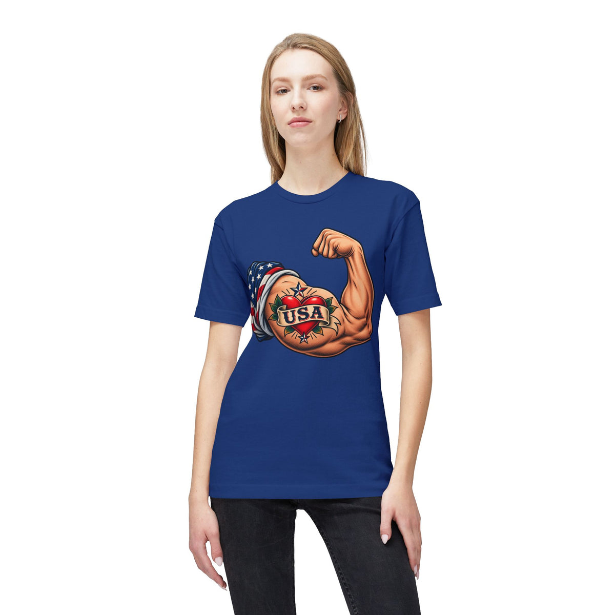 USA Tattoo On Flexed Muscle T-Shirt