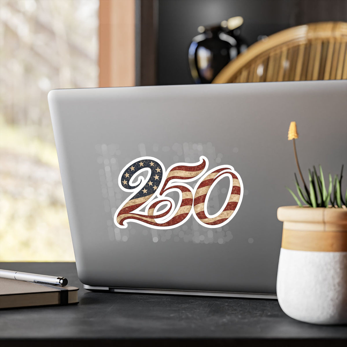 America's 250th Birthday Flag Vinyl Decal — Patriotic Kiss-Cut Sticker for Laptops, Water Bottles and More